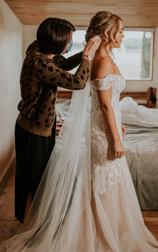 A bride getting glamorous for her wedding